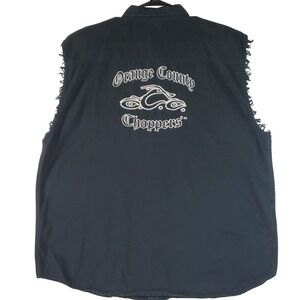 Orange County Choppers Mens XXL Black Cotton Sleeveless Biker Shirt Vest  y2k